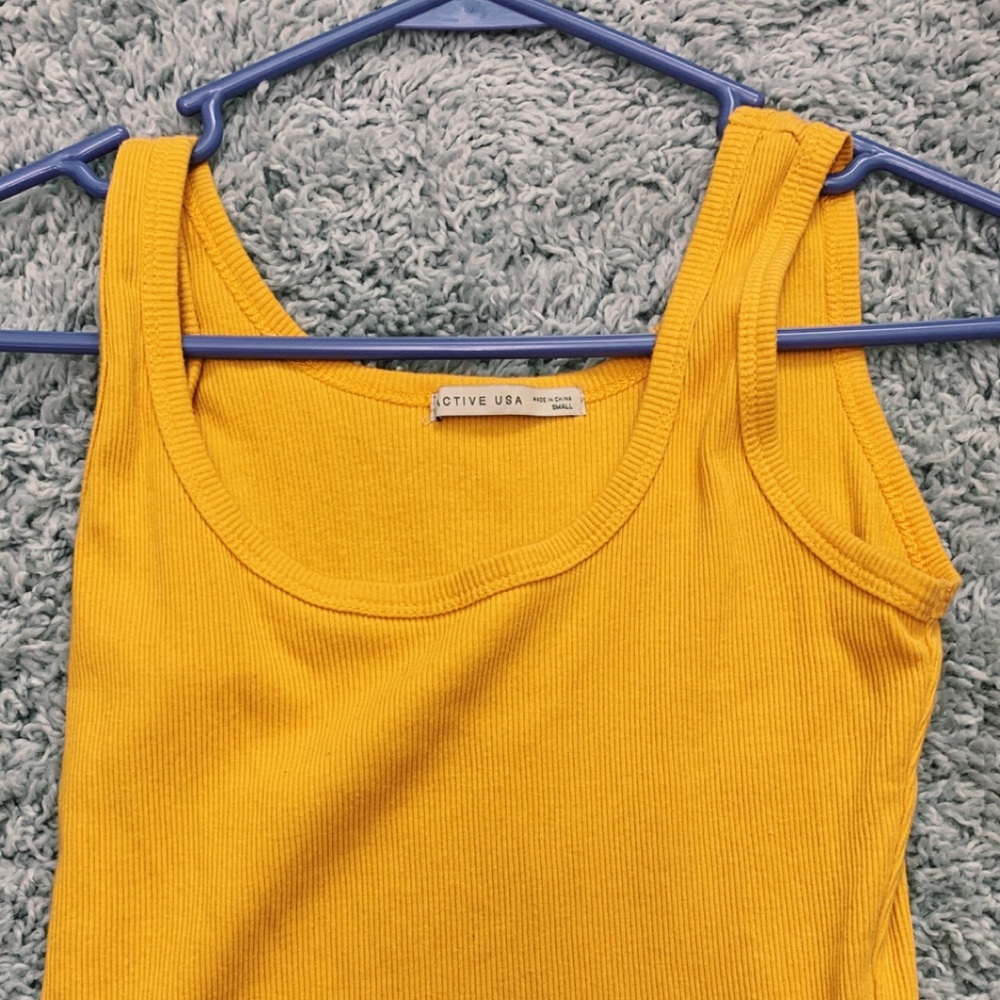 Yellow crop top tank top